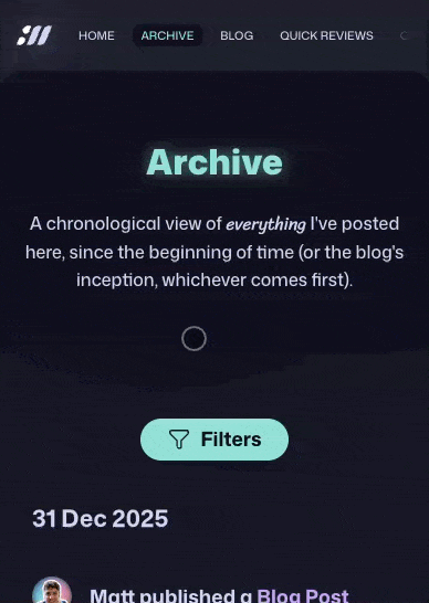 Screen recording of the mobile filters dialog being pulled down to close